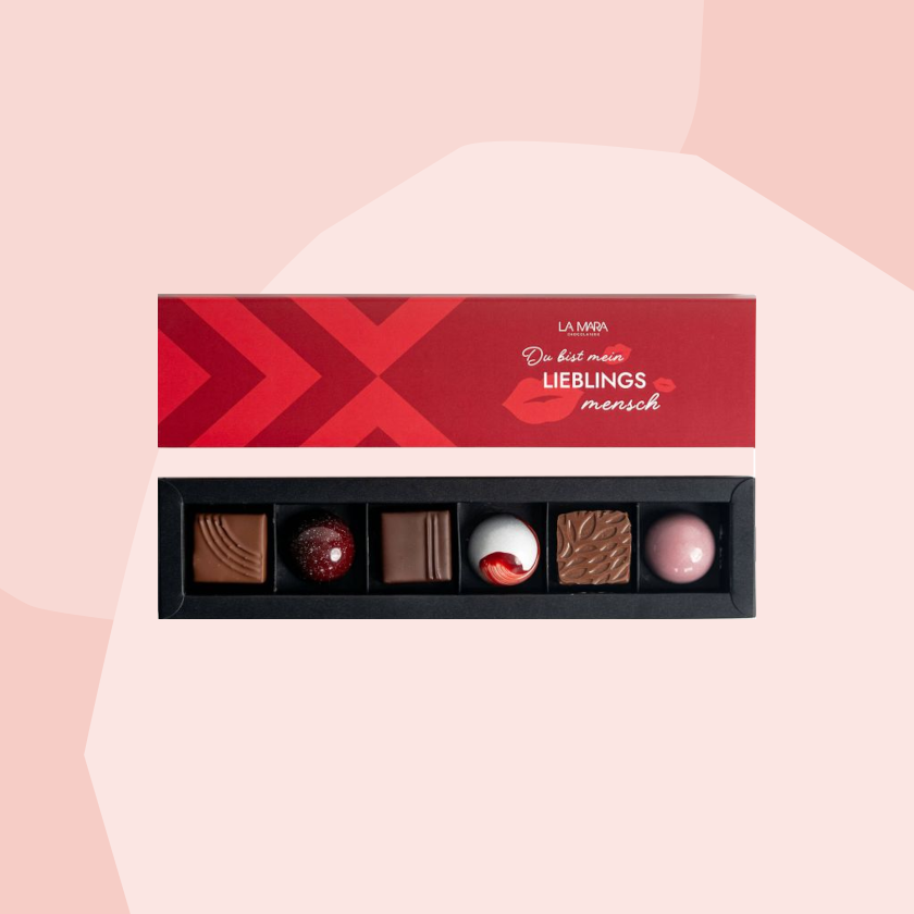 La Mara 6 Pralinen vegan Geschenke Feinkost Online Shop Delikatessen Spezialitäten Köln Feinkostladen Valentinstag Gourmet Lieblingsmensch