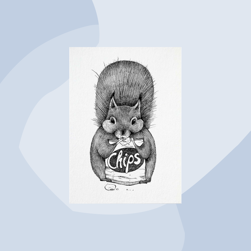 Ligarti Postkarte Chips Eichhörnchen Feinkost Online Shop Feinkostladen Geschenke  Geschenkeladen Köln Foodies Gourmets