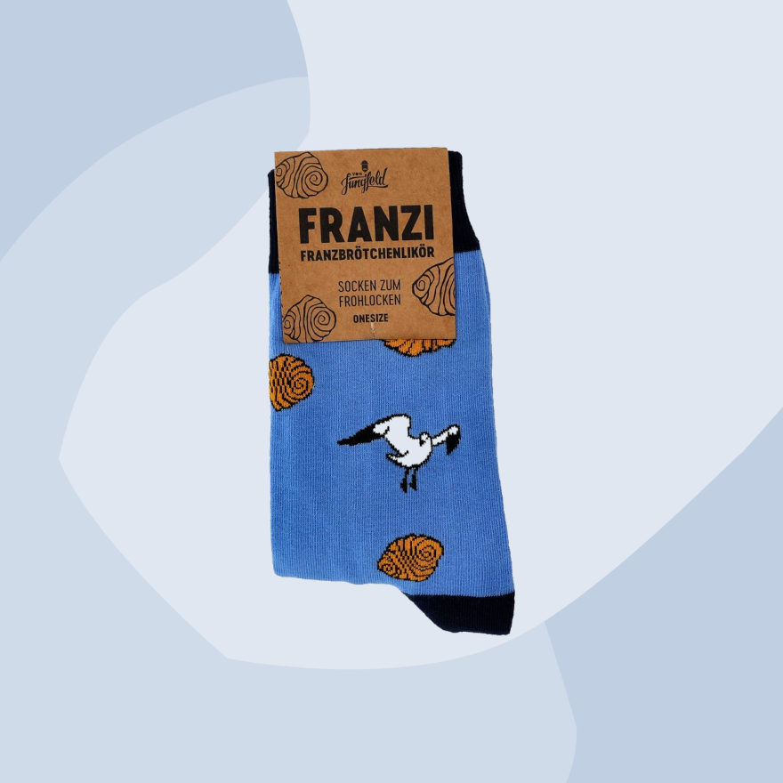 Franzbrötchen Socken Jungfeld Foodies Gourmet Franzi Nork Feinkost Delikatessen Manufakturen Geschenke Köln Online Shop