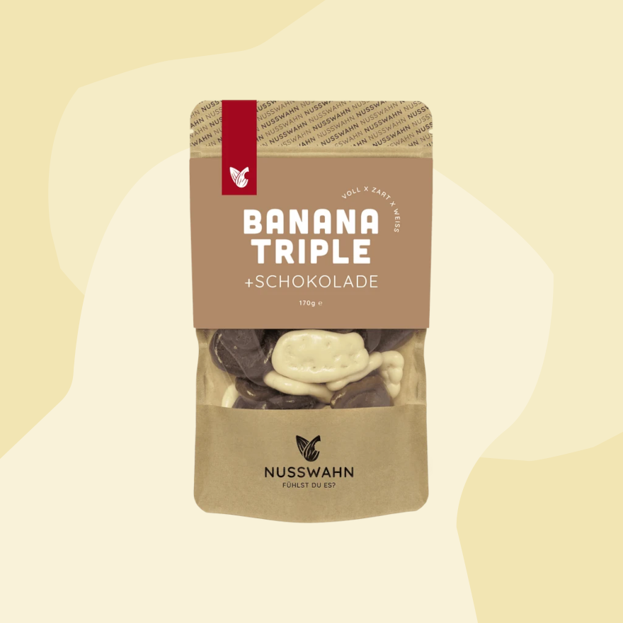 BANANA TRIPLE: Banane in Schokolade Nusswahn