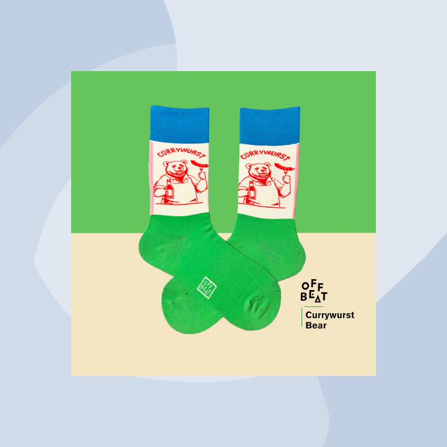 Offbeat Socken Sportsocken Berliner Bär Currywurst Feinkost Feinkostladen Köln Geschenke Geschenkeladen Zitrone Foodies Concept Store Gourmets besonders