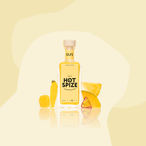 Olfs Hot Spize Chilisauce Chilisoße Sweet Yellow mit Ananas Mango Feinkost Delikatessen Manufakturen Geschenke Köln Online Shop Feinkostladen