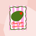 Studio Kumimi Postkarte Olive you so much Olive Liebe Concept Store Feinkostladen Feinkost Geschenke Geschenkeladen Köln Online Shop Foodies Gourmets