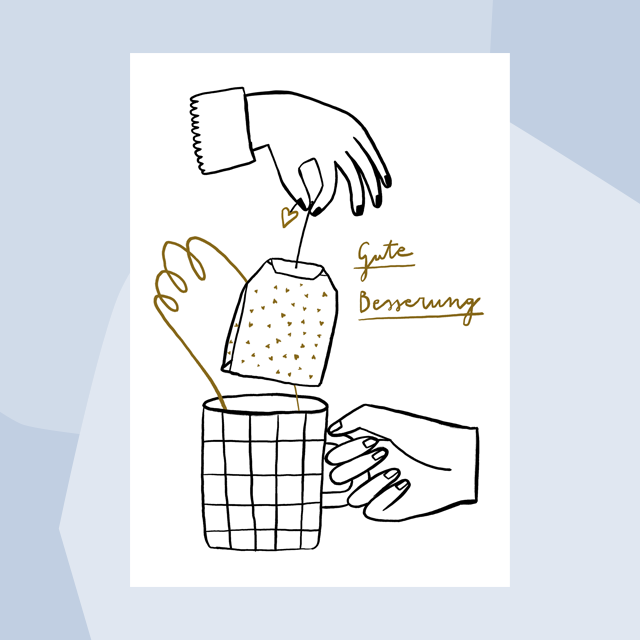 Bitte legt eine personalisierte Grußkarte bei.