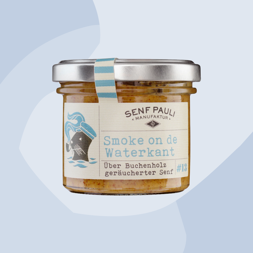 Senf Pauli Smoke on de waterkant geräucherter Senf Hamburg Feinkost Online Shop Feinkostladen Köln Manufakturen Gourmet Lebensmittel nachhaltig Essen Geschenke Geschenkbox Chili scharf würzig