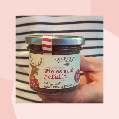 Senf Pauli Rotwein Wie es Euch gefällt Senf Hamburg Feinkost Online Shop Feinkostladen Köln Manufakturen Gourmet Lebensmittel nachhaltig Essen Geschenke Geschenkbox Chili scharf würzig