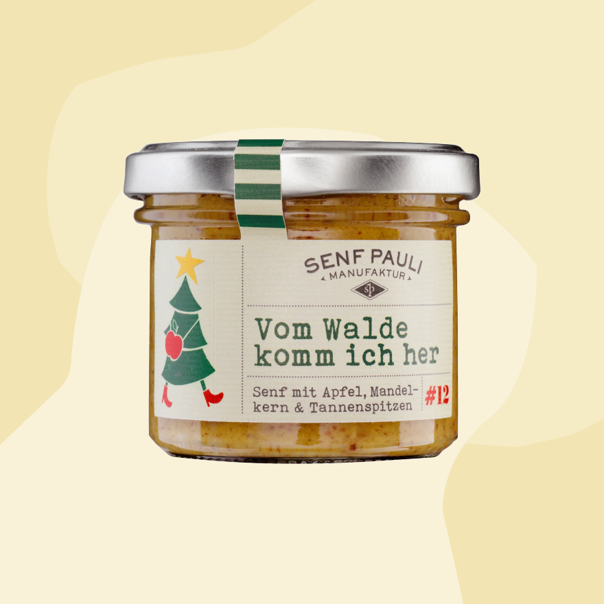 Weihnachtlicher Senf mit Apfel, Mandelkern & Tannenspitzen: Vom Walde komm ich her Senf Pauli