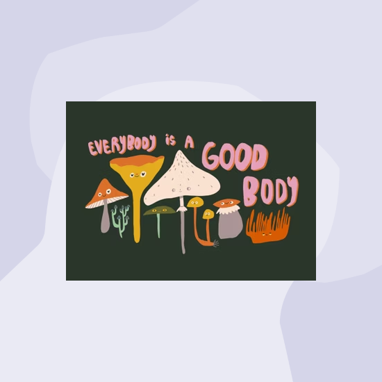 Slinga Postkarte Everybody is a good body Geschenke Köln Online Shop Geschenkeladen Feinkostladen Feinkost Gourmets Foodies