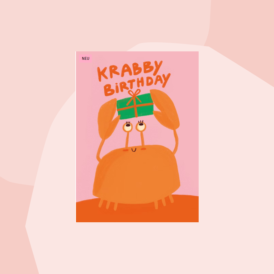 Slinga Postkarte Krabby Birthday Geburtstag Geschenke Köln Online Shop Geschenkeladen Feinkostladen Feinkost Gourmets Foodies
