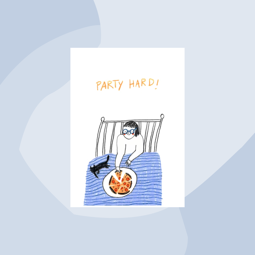 Slinga Postkarte Party Pizza Geschenke Köln Online Shop Geschenkeladen Feinkostladen Feinkost Gourmets Foodies