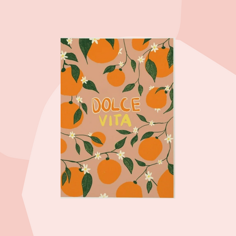 Studio Dolci Orangen Postkarte Dolce Vita Concept Store Feinkostladen Feinkost Geschenke Geschenkeladen Online Shop Foodies Gourmets