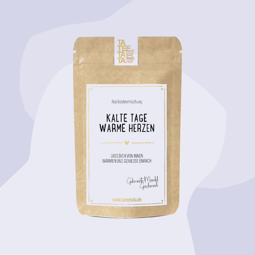 TaTeeTaTa Rooibuschtee Tee Kalte Tage Warme Herzen Gebrannte Mandeln Feinkost Online Shop Delikatessen Manufakturen Spezialitäten Feinkostladen Köln Lebensmittel Essen nachhaltig Geschenke