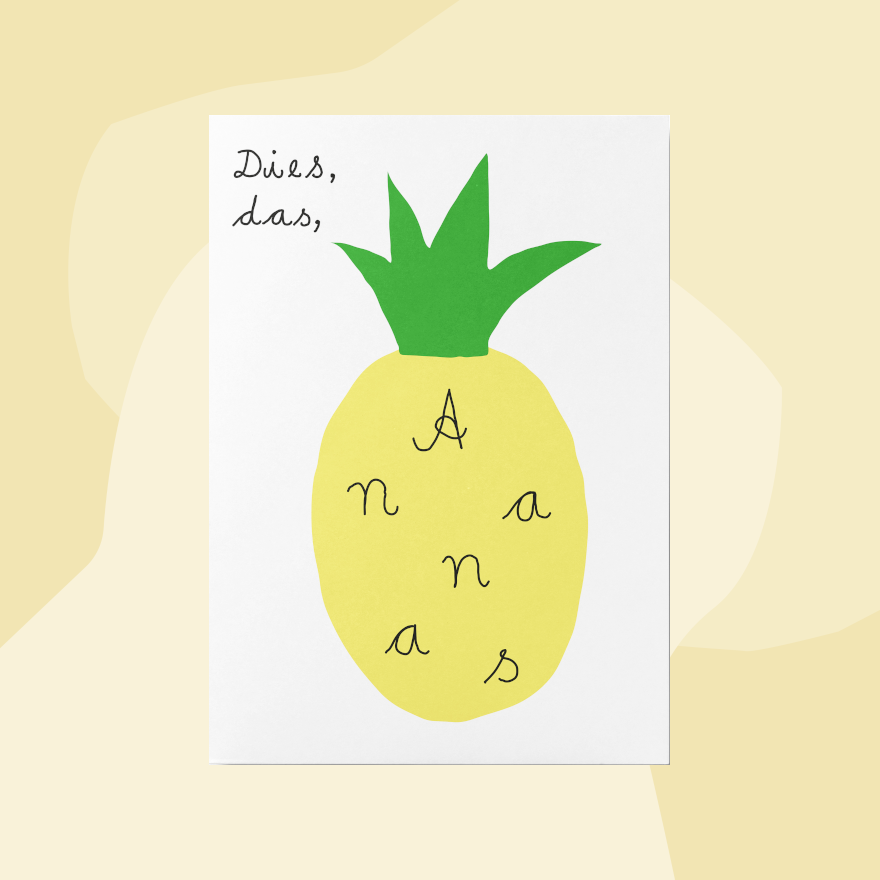 Unter Pinien Postkarte Ananas Concept Store Feinkostladen Feinkost Geschenke Geschenkeladen Köln Online Shop Foodies Gourmets