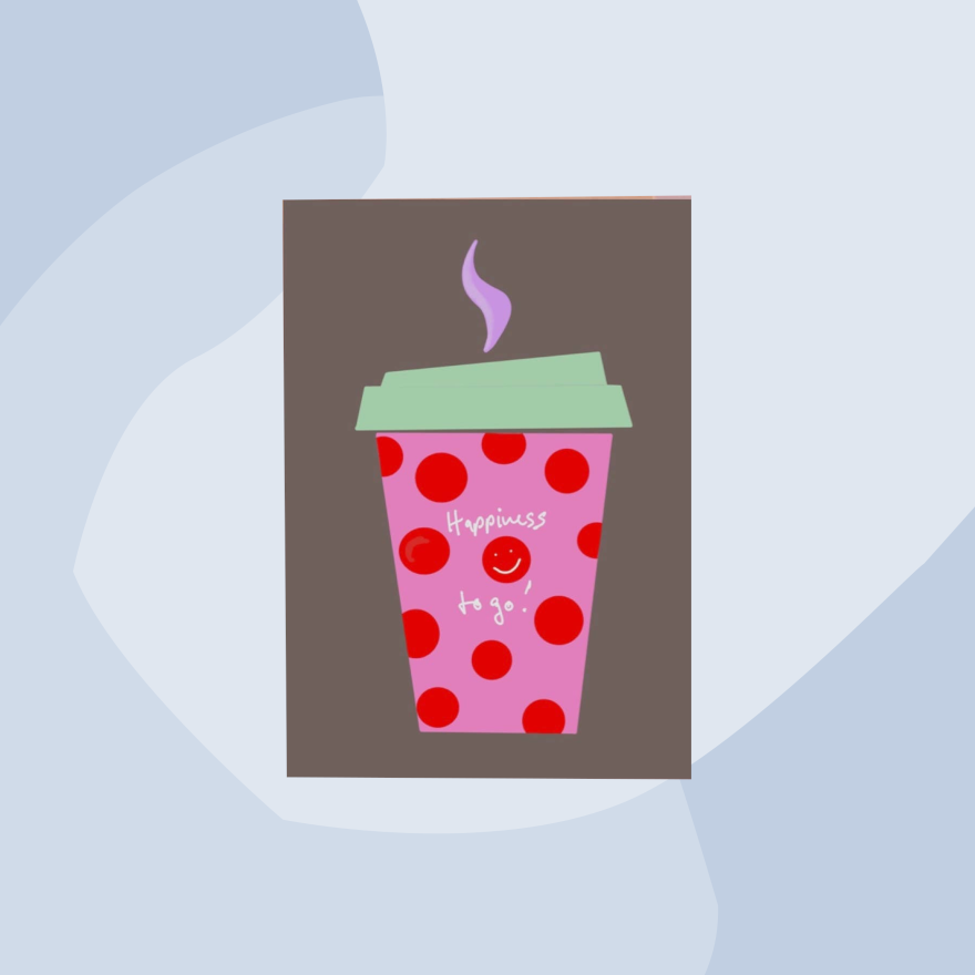 Ute Arnold Postkarte Coffe Kaffee Hapiness to go  Concept Store Feinkostladen Feinkost Geschenke Geschenkeladen Köln Online Shop Foodies Gourmets