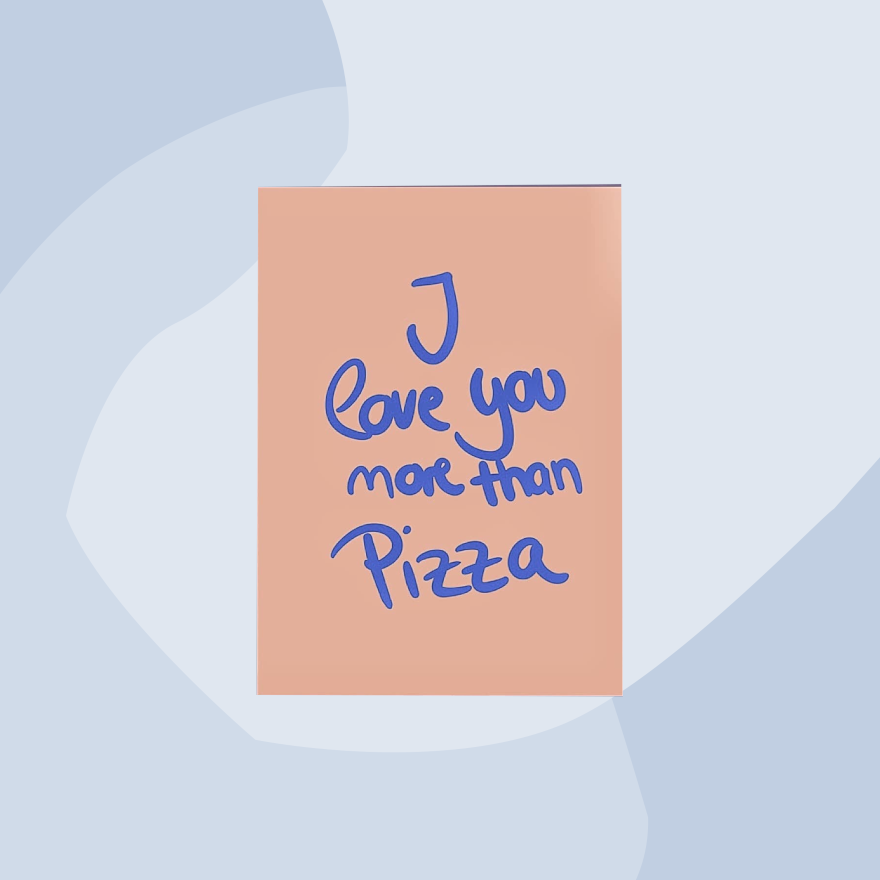 Ute Arnold Postkarte Ilove you more than pizza Concept Store Feinkostladen Feinkost Geschenke Geschenkeladen Köln Online Shop Foodies Gourmets