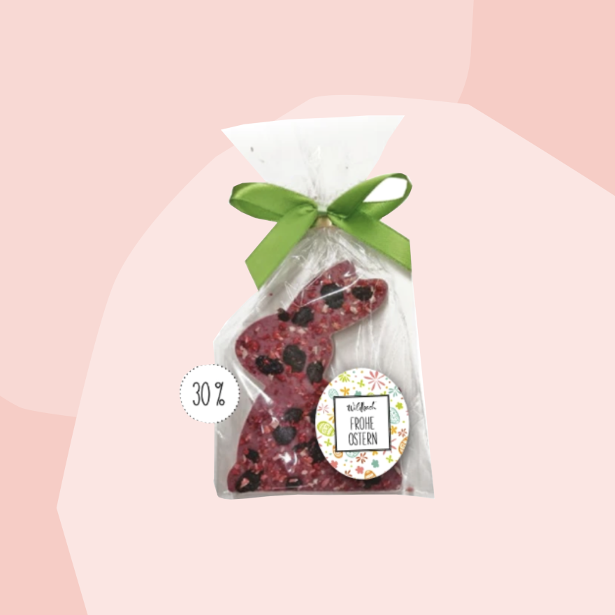 Wildbach Schokolade Osterhase Hase weiße Schokolade Beeren Ostern Feinkost Delikatessen Manufakturen Geschenke Köln Online Shop