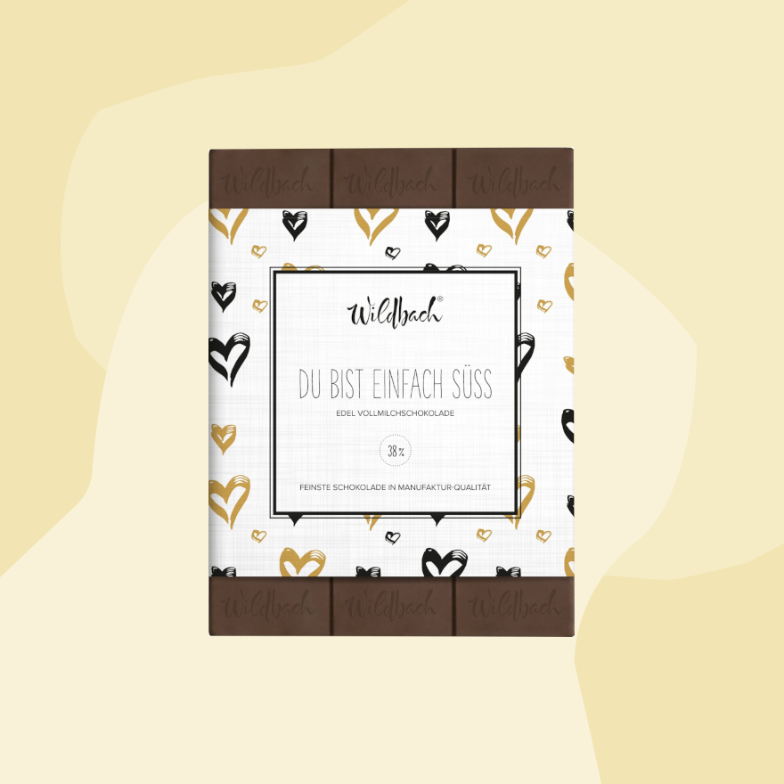 Wildbach Schokolade Vollmilchschokolade Du bist einfach süß Geschenke Feinkost Delikatessen Manufakturen Köln Onlineshop