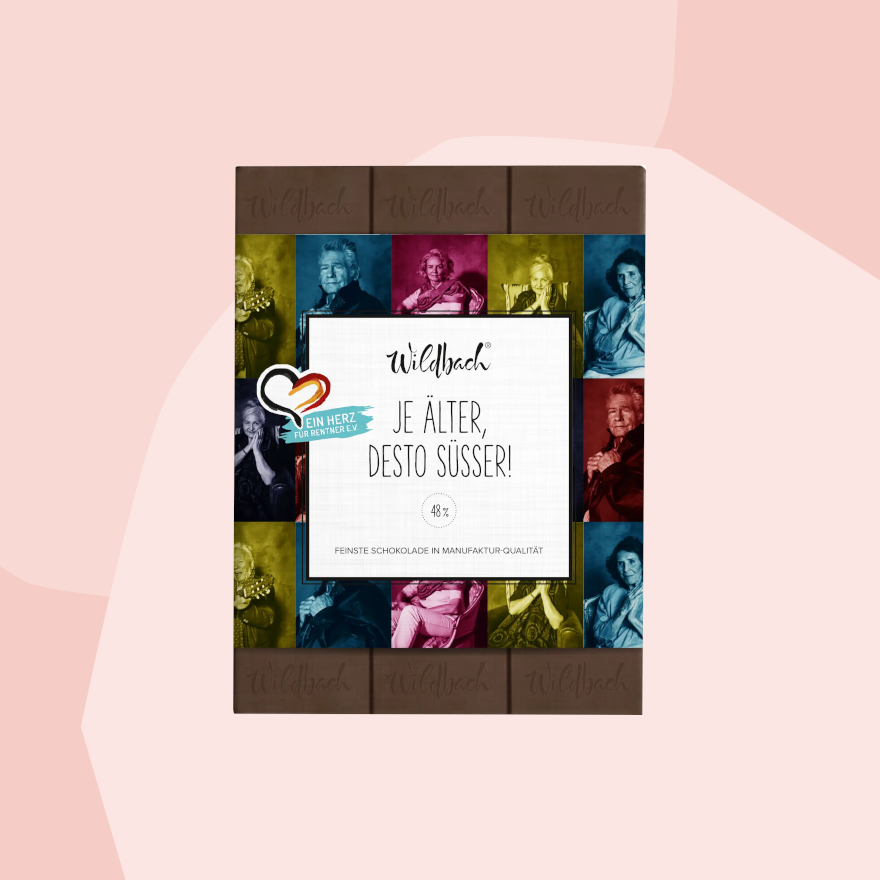 Wildbach Schokolade dunkle Vollmilch Je älter desto süßer 70 g Valentinstag Geschenke Feinkost Delikatessen Manufakturen Köln Onlineshop