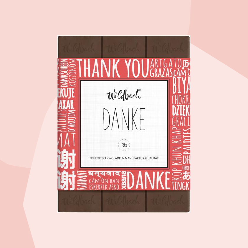 Geschenkbox Danke Firmengeschenke Geschenke Wildbach Schokolade Vollmilch Kleinigkeit Feinkost Online Shop Köln