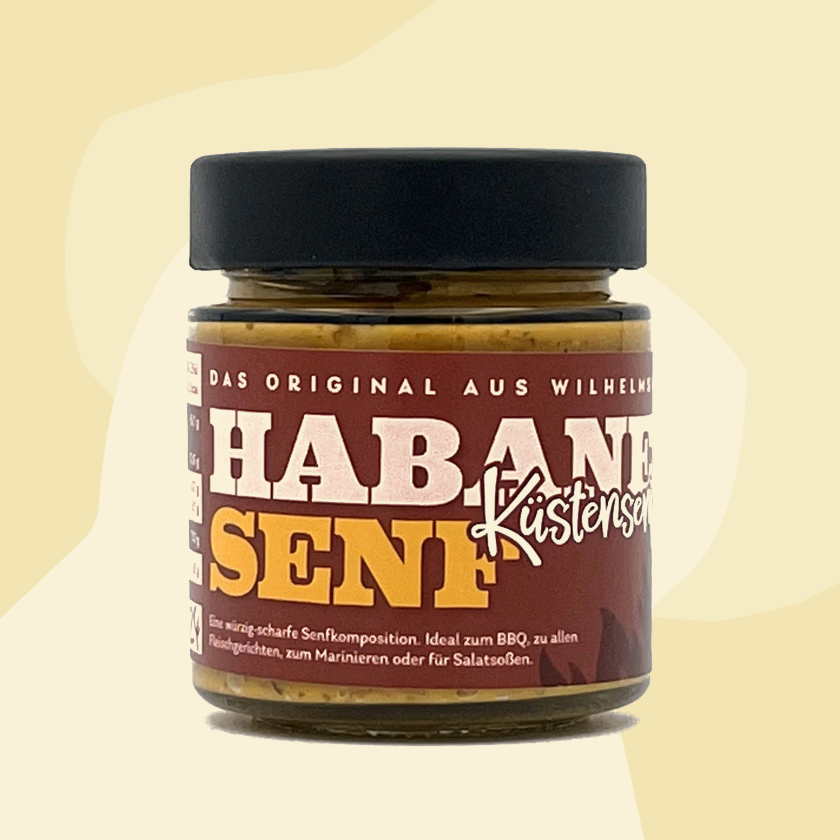 Wilhelmshavener Senfmanufaktur Küstensenf Habanero Senf Chili scharf Feinkost Online Shop Feinkostladen Köln Manufakturen Gourmet Lebensmittel nachhaltig Essen Geschenke Geschenkbox Chili scharf würzig
