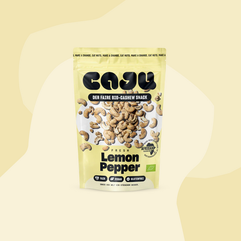 caju Cashews Lemon Pepper Snack Feinkost Delikatessen Manufakturen Geschenke Spezialitäten Feinkostladen Köln Online Shop