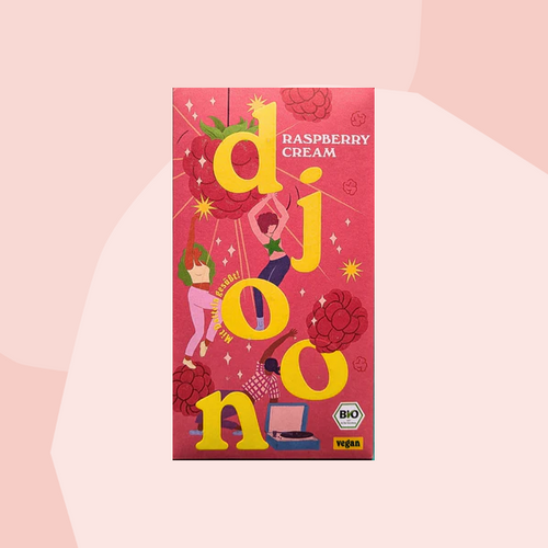 djoon Schokolade Dattel Raspberry Cream Himbeer rosa pink Feinkost Feinkostladen Delikatessen Spezialitäten Köln Geschenke Foodies Datteln vegan