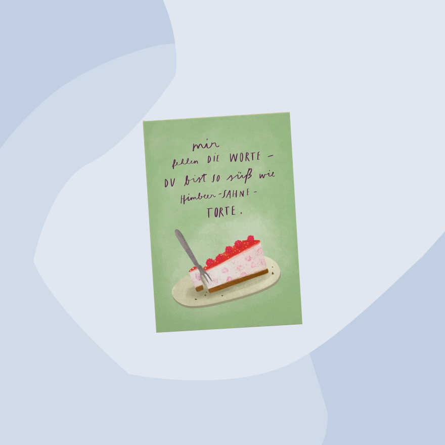 Franzizo Postkarte Himbeer Sahnetorte Concept Store Feinkostladen Feinkost Geschenke Geschenkeladen Köln Online Shop Foodies Gourmets