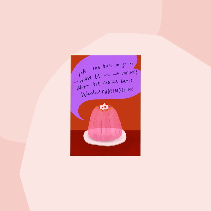 Franzizo Postkarte Wackkelpuddingbeine Concept Store Feinkostladen Feinkost Geschenke Geschenkeladen Köln Online Shop Foodies Gourmets