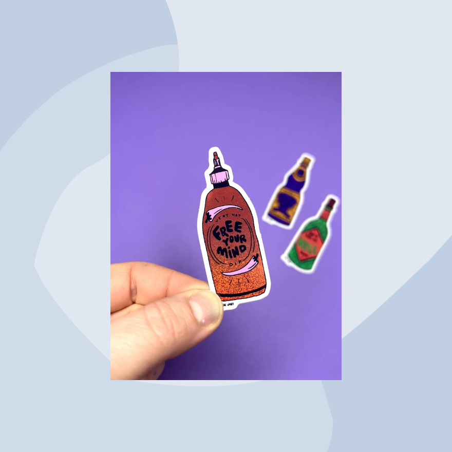 Frau Ines Sticker Glitzer Soße Free your mind Foodies Gourmet Geschenk Feinkost Feinkostladen Geschenkeladen Köln Online Shop