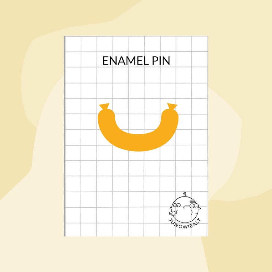 jungwiealt Emaille Pin Würstchen Concept Store Feinkostladen Feinkost Geschenke Geschenkeladen Köln Online Shop Foodies Gourmets