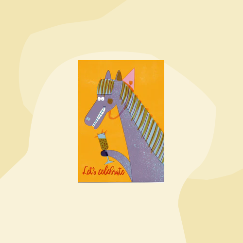 jungwiealt Postkarte Pferd Champagner Lets celebrate Kaffee Concept Store Feinkostladen Feinkost Geschenke Geschenkeladen Köln Online Shop Foodies Gourmets