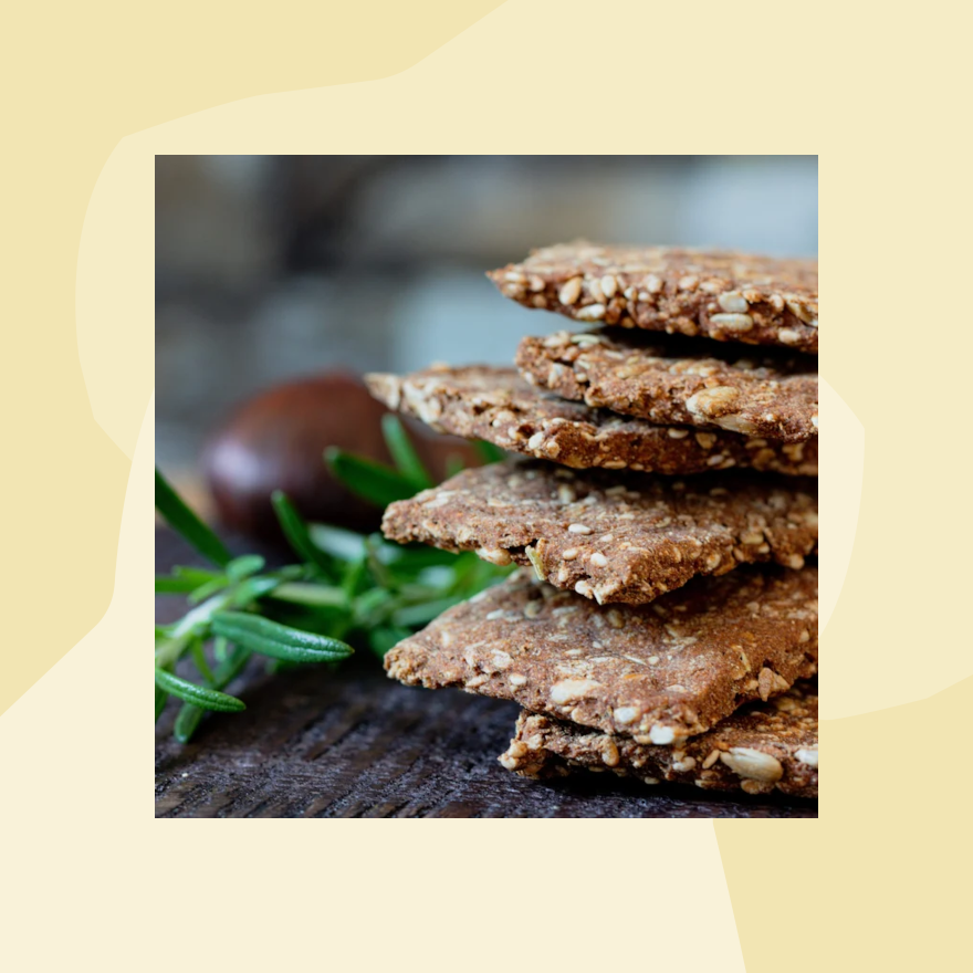 Glutenfreier Maroni Knäcke Snack: Rosmarin mymakery Detailsansicht