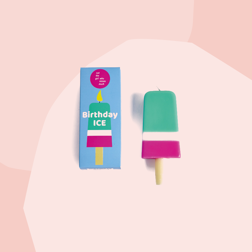 not the girl who misses much Kerze Geburtstag Eis am Stiel Birthday Foodies Geschenke Geschenkeladen Köln Feinkostladen Online Shop Gourmet