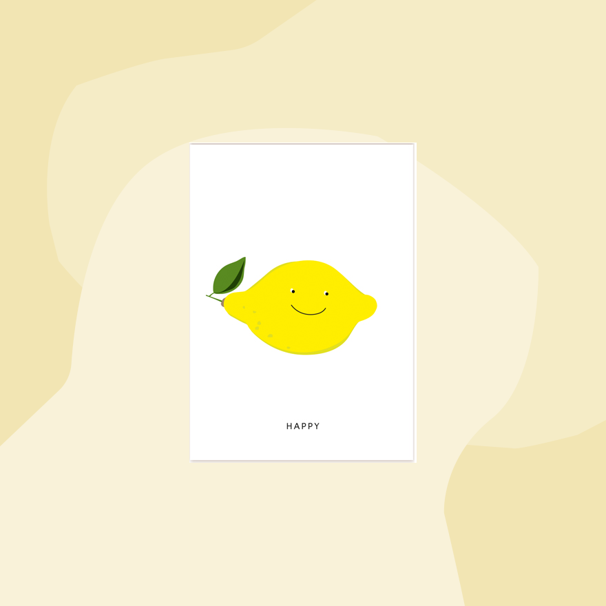 not the girl who misses much Postkarte Zitrone Happy Foodies Geschenke Geschenkeladen Köln Feinkostladen Online Shop Gourmet