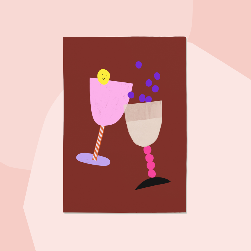 nuukk Postkarte Glückwunschkarte Weingläser Concept Store Feinkostladen Feinkost Geschenke Geschenkeladen Köln Online Shop Foodies Gourmets