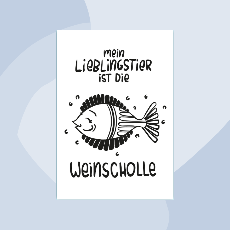 pinke distel Postkarte Mein Lieblingstier ist die Weinscholle