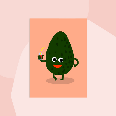 Squizzy P Postkarte Drinking Avocado Concept Store Feinkostladen Feinkost Geschenke Geschenkeladen Köln Online Shop Foodies Gourmets