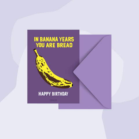 typealive Postkarte Banane  Geburtstag Birthday Geschenke Köln Online Shop Geschenkeladen Feinkostladen Feinkost Gourmets Foodies