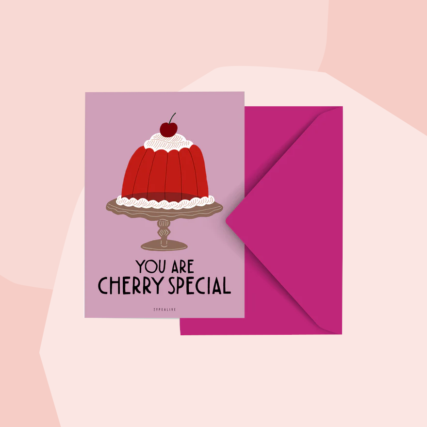 typealive Postkarte Cherry Kirschen Special Geschenke Köln Online Shop Geschenkeladen Feinkostladen Feinkost Gourmets Foodies