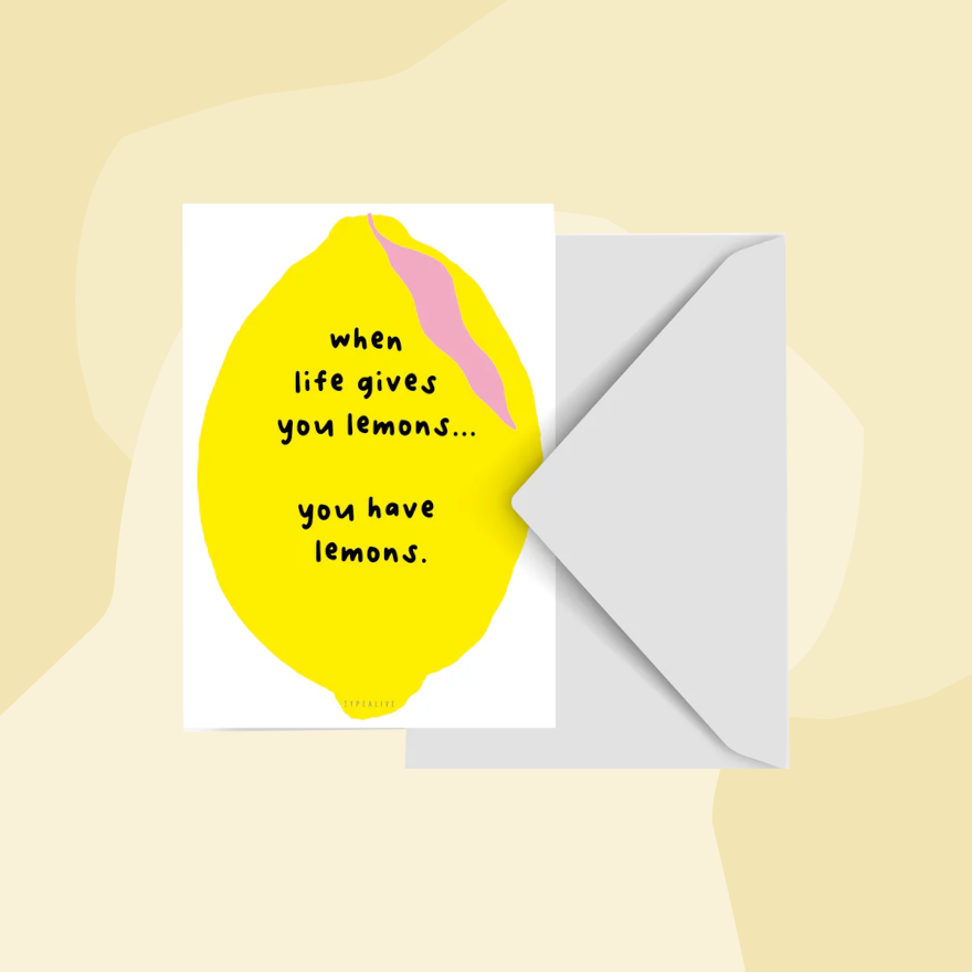 typealive Postkarte lemons Zitronen Geschenke Köln Online Shop Geschenkeladen Feinkostladen Feinkost Gourmets Foodies