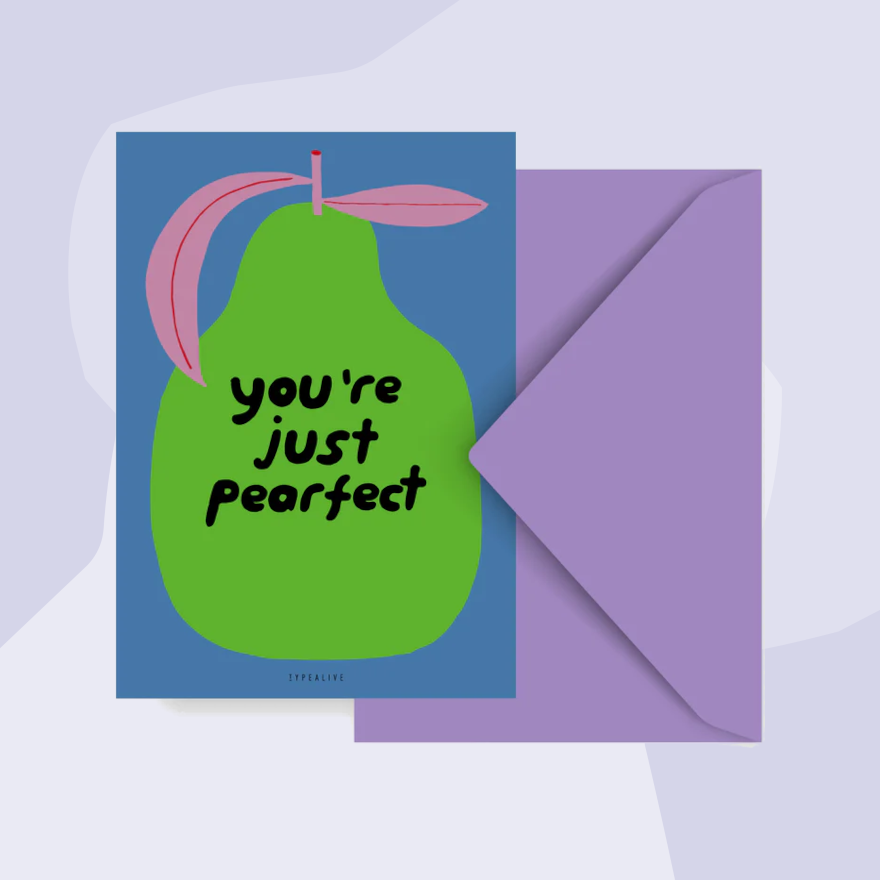 typealive Postkarte Birne Geburtstag Birthday Geschenke Köln Online Shop Geschenkeladen Feinkostladen Feinkost Gourmets Foodies