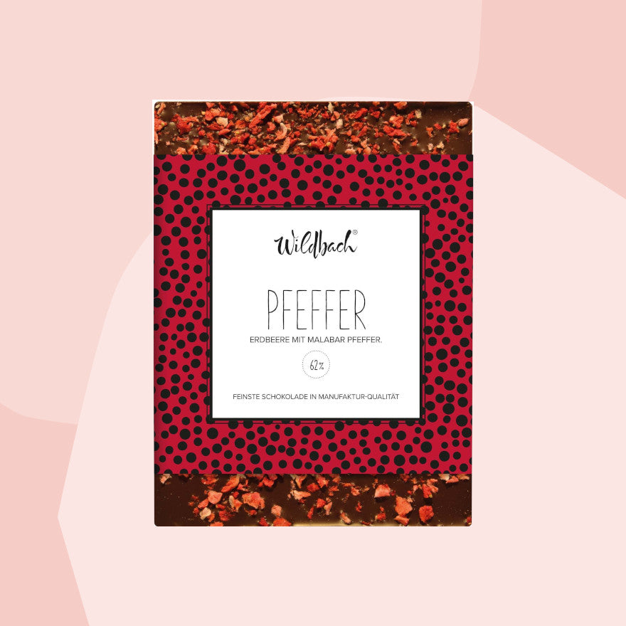 Wildbach Schokolade Zartbitter Pfeffer Erdbeeren Geschenk Feinkost Delikatessen Manufakturen Köln Feinkostladen Online Shop Spezialitäten