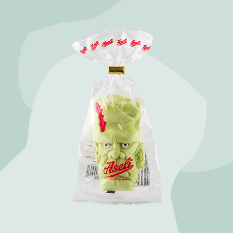 Schaumzucker-Gruselkopf Halloween Aseli Feinkost Delikatessen Manufakturen Geschenke Köln Onlineshop