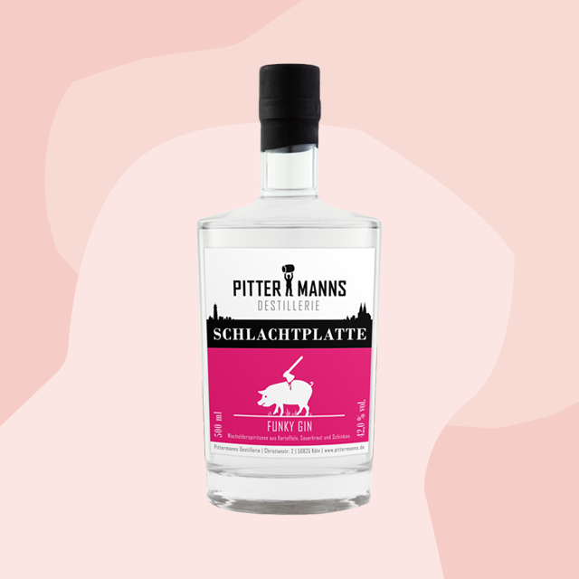 Pittermanns Schlachtplatte Gin 0,5 Liter Feinkost Online Shop Delikatessen Manufakturen Genuss Geschenke Köln Vatertag Wurst Geschenkbox