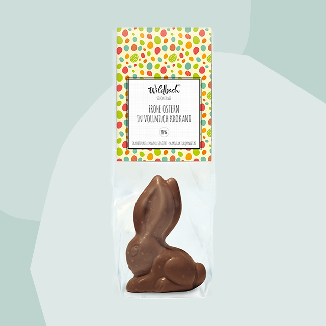 Wildbach Schokolade Osterhase aus Schokolade mit Krokant Ostern Feinkost Delikatessen Manufakturen Geschenke Köln Online Shop